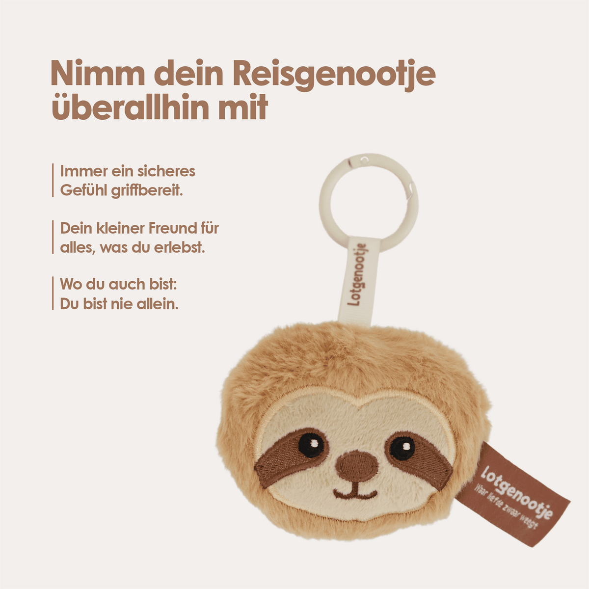 Reisgenootje Sleutelhanger Luiaard